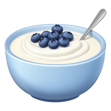 create a bowl with iogurt and berries emoji ios style only blueberries and no soup sticker