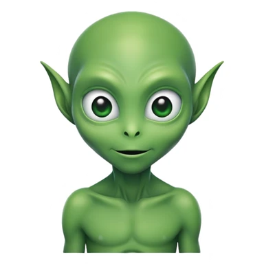 Alien with shy smile sticker