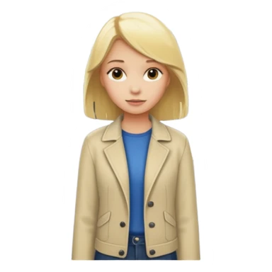 generate an emoji a blond girl next to a road kerb sticker