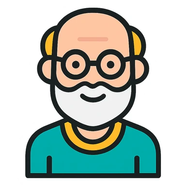grandfather with a white beard sticker