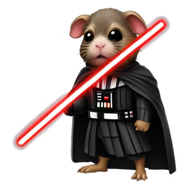Darth Vader as a guinea pig with red light saber sticker