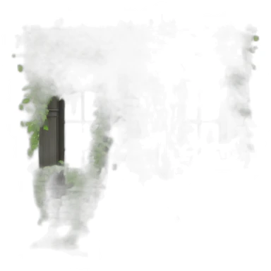 Enormous, creeping vines burst through windows and doors sticker