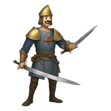 medieval sword-swallower sticker