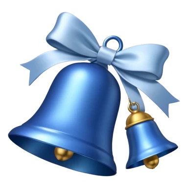 blue christmas bell with white ribbon sticker