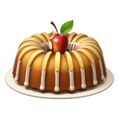 Bundt cake with apple slices in the middle sticker