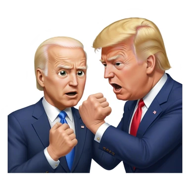 trump punching Biden sticker
