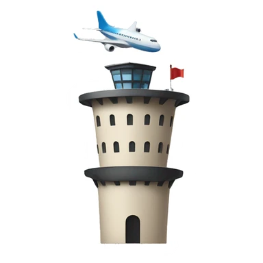 tower with an airplane heading towards its direction sticker