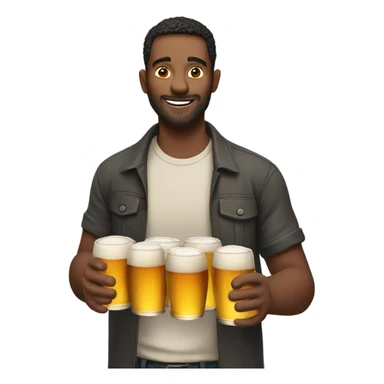 Man holding 5 beers sticker
