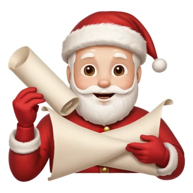 drunk santa holding up a white unfurled scroll with nothin on it sticker
