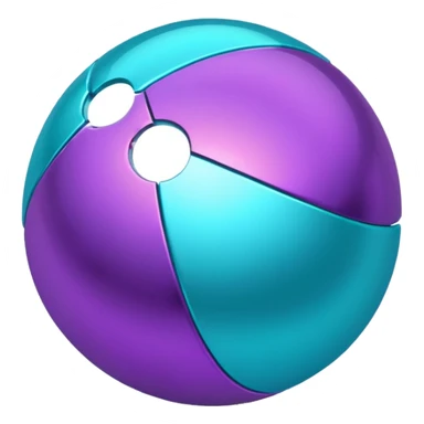 glitter purpel cian little ball sticker