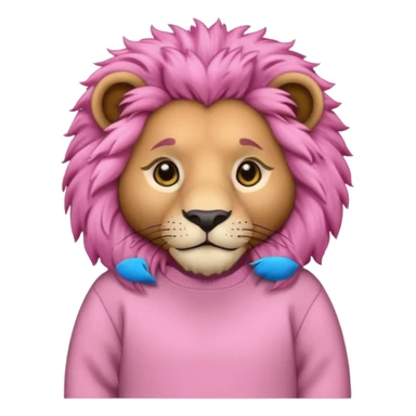 lion wearing pink jumper sticker
