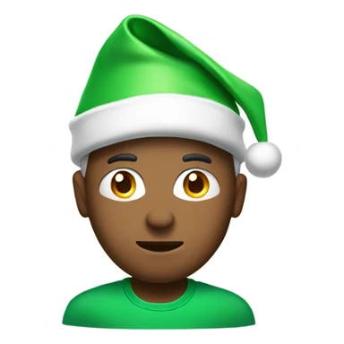 gazing male in green shirt with santa hat sticker