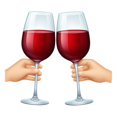 Two glasses of red wine making chin chin sticker