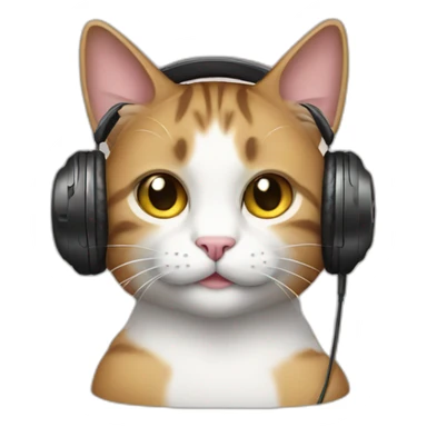 cat wearing headphones sticker