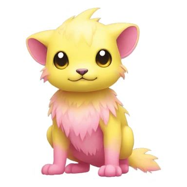 Cute cool yellow pink animal hybrid Fakemon full body sticker