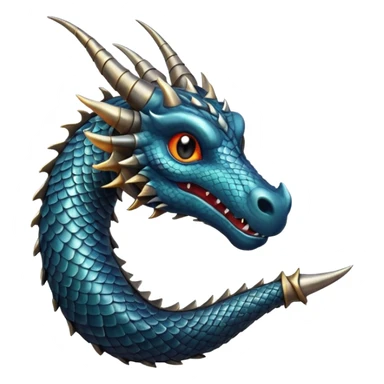 dragon horn emoji, single curved horn with textured scales, dark and metallic, fantasy style sticker
