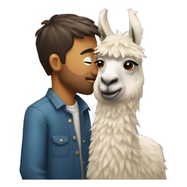 man kiss llama sticker