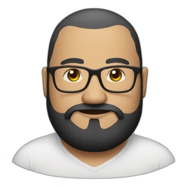 fat and bald guy with glasses and black beard sticker