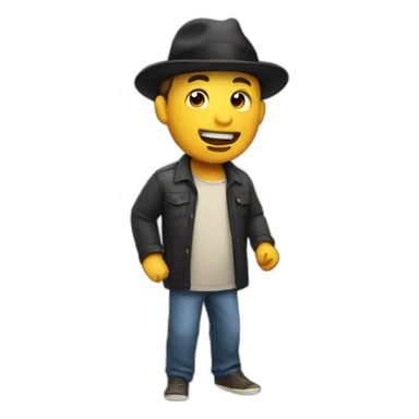 man with hat singing sticker
