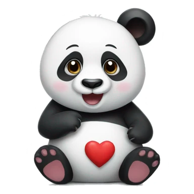 panda with hearts sticker