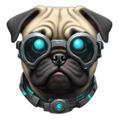 cyberpunk pug sticker