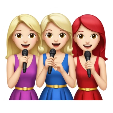 3 amigas en un karaoke cantando todas blancas de piel sticker