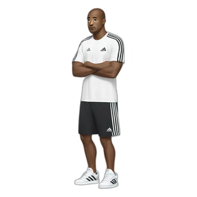 white man squating adidas sticker
