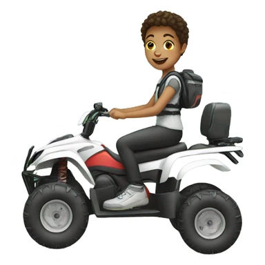 White teenager riding quad bike sticker