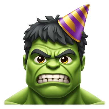 hulk in a party hat sticker