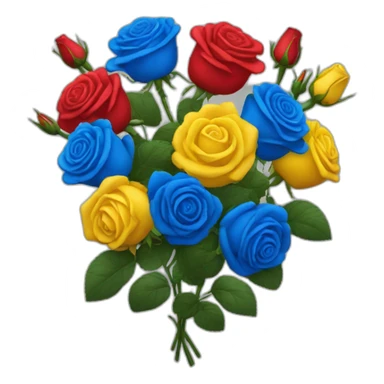 roses red blue yellow black sticker