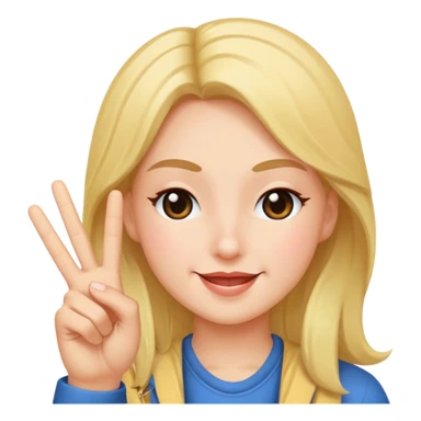 Wink face doing peace sign sticker
