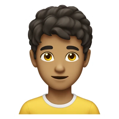 boy with dark brown hair and yellow eyes sticker