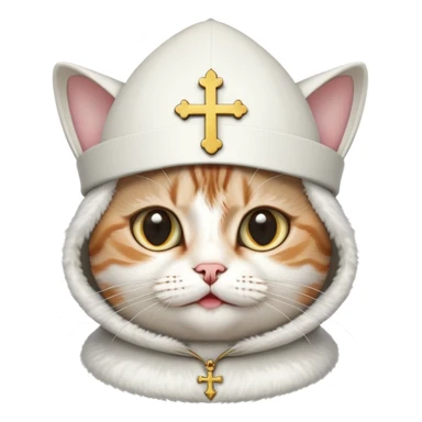 Cat with pope hat sticker