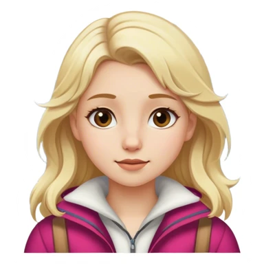 Sking girl blonde alps sticker