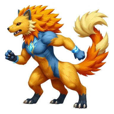 Manectric-Pyroar-Luxray-Arcanine-fusion (full body) sticker