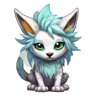 Cool cute Kawaii edgy fantasy shiny animal  fursona Fionbri vernid by griffsnuff & LiLaiRa & Falvie full body sticker