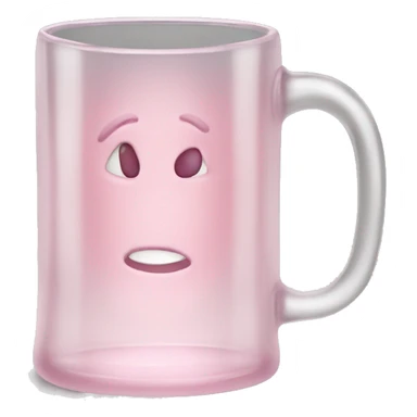 Light pink transparent glass mug sticker