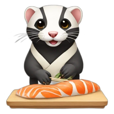 ferret making sushi sticker