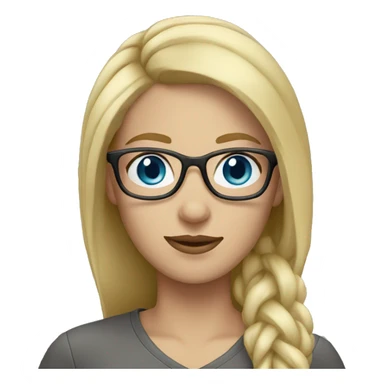 Woman with blond hair glasses blue eyes sticker