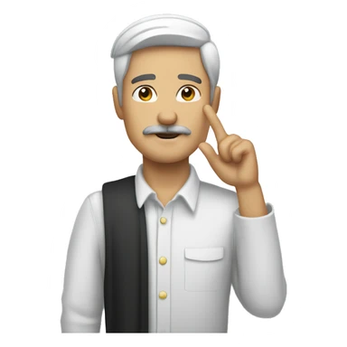 black haired white man with small mustache saluting sticker