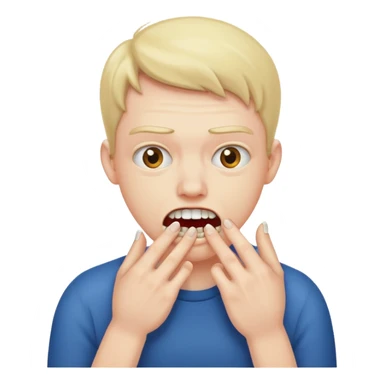 teeth chattering and biting fingernails sticker