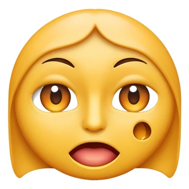 crée un visage emoji iphone avec les yeux en mode malicieux, avec le bout de l'index dans la bouche sur le coté en mode coquin comme envie de croquer sticker