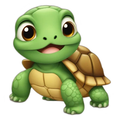 A cute little tortoise named asking people to calm down sticker