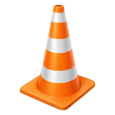 Orange safety cone sticker