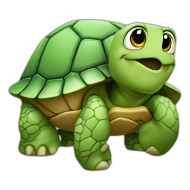 Un tortue sur un humain sticker