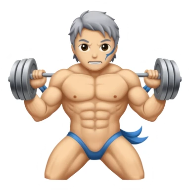 Tiburon con cuerpo músculos y agarro un tridente sticker