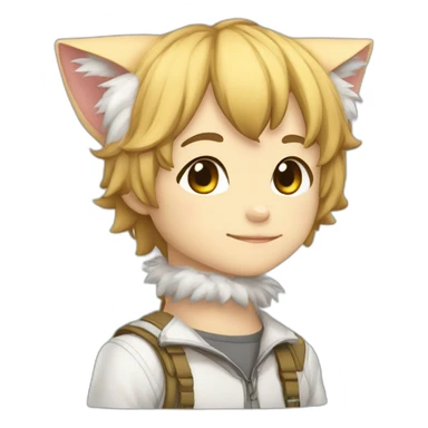 personagem loiro estilo anime com gatinho sticker