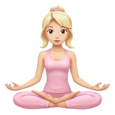 blonde yoga girl light pink clothes n sticker
