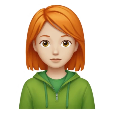 orange hair green outfit sticker