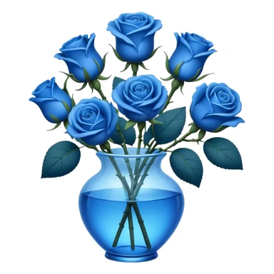  Group of Blue rose in a vase sticker